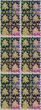 Dekoratif simetri arabesk. Raster illüstrasyonu. Doğum günü kartı, davetiye ya da afiş için iyidir. Kusursuz ortaçağ çiçek deseni. Gri ve nötr renklerde altın.