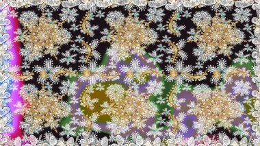 Gri ve nötr renklerdeki altın desenli altın elementler. Raster klasik barok çiçeksiz altın desenli. Lüks, kraliyet ve Viktorya dönemi konsepti. Süsleme.