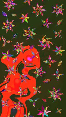 Güzel suluboya çiçekler, parlak resimler ilham verici yeşil ve gri çiçek desenli eskiz arka planı. Raster..