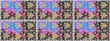 Tekrarlayan elementlerle soyut arkaplan oluşturun. Kusursuz damaske klasik altın desen. Gri renkler ve altın elementler üzerinde altın pürüzsüz desen. Raster illüstrasyonu.