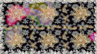 Gri ve altın desenli. Tekrarlayan elementlerle kusursuz soyut arkaplan. Zarif raster klasik desen.