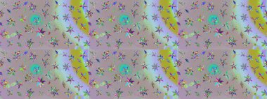 Renkli çizim kalıbı. Tarafsız ve gri renklerde şirin tekstil tarzında. Çiçek arkaplan. Çiçek duvar kâğıdı. Raster illüstrasyonu.