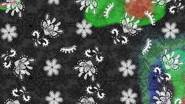 Moda baskısı. Suluboya çizim kalıbı. Eski model. Çiçeğin suluboya çizimlerinin mükemmel deseni. Dekorasyon ve tasarım için güzel bir desen. Raster illüstrasyonu.