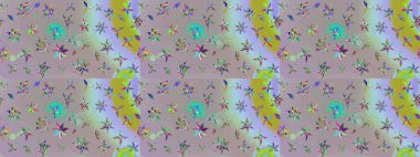 Tarafsız ve gri renklerde çiçekler. Raster illüstrasyonu. Çizim çiçek deseni duvar kağıdı için kullanılabilir.