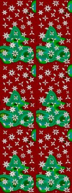 Çiçekli, yapraklı, çiçek desenli eskiz. Raster illüstrasyonu. El çizimi.