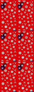 Raster illüstrasyonu. Suluboya çiçekli çiçek deseni. Kırmızı ve nötr renklerde güzel tekstil.