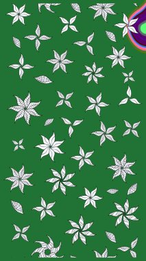 Yeşil ve nötr renklerde çiçekler. Renkli Bahar Teması eskiz kalıbı. Çiçekli çiçek deseni, suluboya. Raster illüstrasyonu. Düz Çiçek Elementleri Tasarımı.