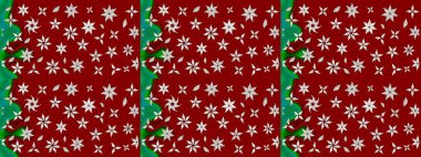 Tekrar eden çiçek arkaplanı, zarif kırmızı ve nötr çiçek duvar kağıdı. Kırmızı ve nötr renkler üzerine çiçek desenli çizimler, el yapımı papatyalar, papatyalar..