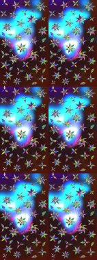 Raster Hip kumaş deseni. Eskiz Vintage Çiçek Deseni.