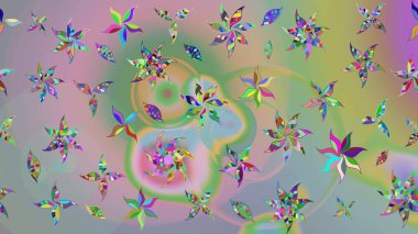 Küçük çiçekteki sevimli çiçek deseni. Robot resim. Raster illüstrasyonu.