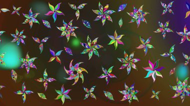 Çiçek deseni. Raster illüstrasyonu. Şatafatlı bahar bahçesi dokusu. Çiçek çizimi arkaplanı.