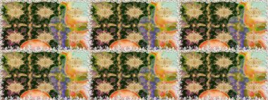 Çiçek deseni. Duvar kâğıdı barok, İspanyol kumaşı. Kusursuz raster arka plan. Kahverengi ve bej renklerde altın elementler. Şekil grafik deseni.