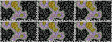 Çiçek deseni. Duvar kâğıdı barok, İspanyol kumaşı. Kusursuz raster arka plan. Kahverengi ve bej renklerde altın elementler. Şekil grafik deseni.