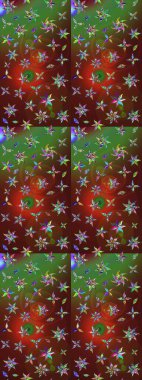 Çiçekli bahar çiçekleri. Küçük çiçekte güzel bir desen. Küçük renkli çiçekler. Moda baskıları için zarif bir şablon. Motley illüstrasyonu.