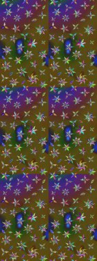 Klasik çiçekler. El çizimi, soyut ve süslü elementler. Yaz çiçekleri teması. Renkler. Suluboya resim taklit Raster illüstrasyonu.