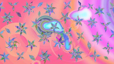 Düz Çiçek Elementleri Tasarımı. Renkli Bahar Teması eskiz kalıbı. Şirin çiçek elementleri. Taslak desenli, modaya uygun kumaş deseni. Raster illüstrasyonu.