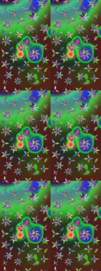 Sevimli çiçek raster deseni. Modaya uygun kumaş deseni. Düz Çiçek Elementleri Tasarımı. Renkli Yaz Teması çizim şablonu.