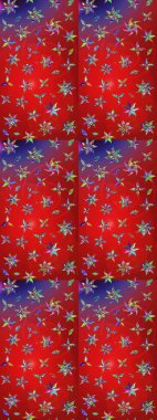 El çizimi çiçek çizimi deseni (fayans). Şirin çiçekli, desenli, kırmızı ve mor renkli bir eskiz deseni. Tekstil için suluboya çizim deseni.