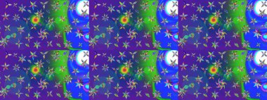 Suluboya çizim kalıbı. Çiçek izi. Suluboya tarzında mavi ve mor renkte çiçekler.