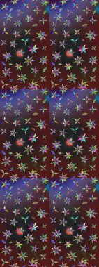 Zentangle soyut çiçekleri. Karalama çiçeği. Raster illüstrasyonu. Güzel kumaş deseni. Renkli Bahar Teması eskiz kalıbı. Düz Çiçek Elementleri Tasarımı.