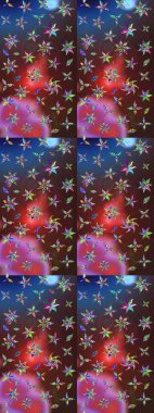 Çiçek desenli raster, kahverengi ve mor çizgi grafik desenli soyut raster arkaplan. Modern stil dokusu.