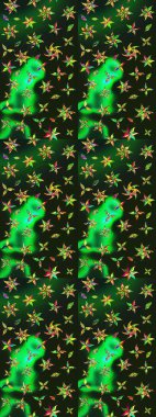 Çiçekli karalama şeklinde Raster çiçek deseni. Nazikçe, rengarenk bahar çiçekleri. Raster illüstrasyonu.