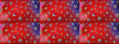 Eskiz arkaplan modeli. Vadinin çiçekleri kırmızı ve pembe renklerde. Suluboya, elle çizilmiş. Raster - stok.