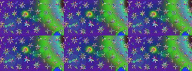 Küçük çiçekteki sevimli çiçek deseni. Raster illüstrasyonu. Çizim.