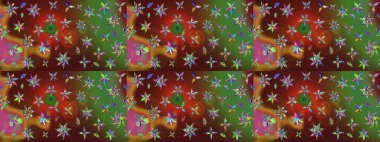 Renkli çiçek desenli çizim. Suluboya tarzında renkler üzerine çiçekler.