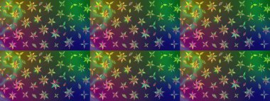 Sketch Floral Pattern in Raster illustration. Fancy fabric pattern. Colour Spring Theme sketch pattern Background. Flat Flower Elements Design.