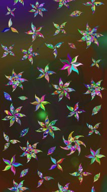 Renkli Bahar Teması eskiz kalıbı. Kahverengi ve gri renkli çiçekler. Düz Çiçek Elementleri Tasarımı. Raster illüstrasyonunda çiçek deseni çizimi.