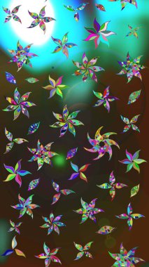 Nazikçe, güzel çiçek arkaplanı. Çiçekli karalama şeklinde Raster çiçek deseni. Kahverengi ve gri renkte çiçekler.