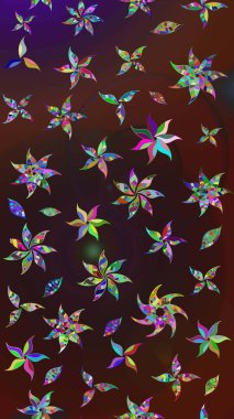 Kahverengi ve mor renklerde. Taslak dekoratif arka plan, çiçek mandala. Çiçek. Raster illüstrasyonu.