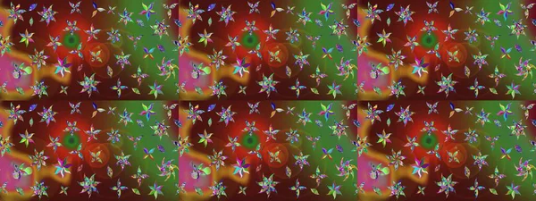 Renkli çiçek desenli çizim. Suluboya tarzında renkler üzerine çiçekler.