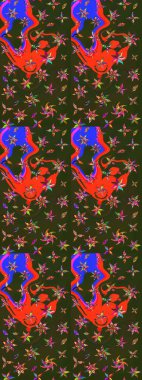 Çizim raster deseni. Çiçek arkaplan. Güzel kumaş deseni.