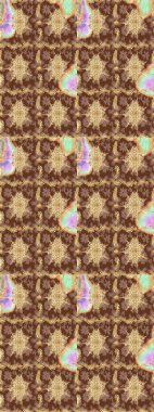 Kraliyet lüksü, altın barok kumaş rengi eskiz. Raster eskiz deseni altın antika çiçekli ortaçağ dekoratifi, yapraklar ve kahverengi renkli altın desenli süslemeler..