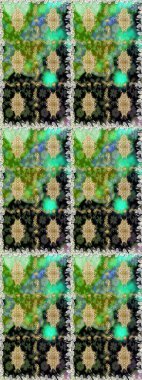 Çiçek deseni. Duvar kâğıdı barok, İspanyol kumaşı. Kusursuz raster arka plan. Kahverengi ve bej renklerde altın elementler. Şekil grafik deseni.