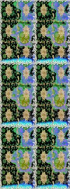 Çiçek deseni. Duvar kâğıdı barok, İspanyol kumaşı. Kusursuz raster arka plan. Kahverengi ve bej renklerde altın elementler. Şekil grafik deseni.