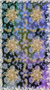 Paisley 'ler zarif çiçek desenli arkaplan duvar kâğıdı çizimleri. Klasik stil, güzel, üç boyutlu sanat eseri, altın ve gri desenli çiçek yaprakları ve süslemeleri var..