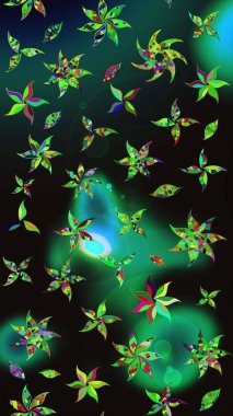 Renkli Bahar Teması eskiz kalıbı. Çocuk stili. Düz Çiçek Elementleri Tasarımı. Çiçekli çizim raster arkaplanı.