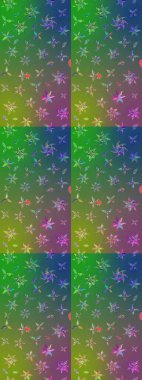 Tropik çiçekler. Yeşil ve mavi renkte çiçekler. Gömlek çizimi Arkaplan Deseni.