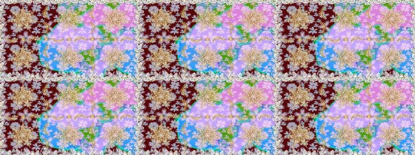 Raster altın desen. Tarafsız ve altın elementli bej renkler. Kusursuz altın desenli bukleler. Raster illüstrasyonu. Doğu tarzı arabesk.