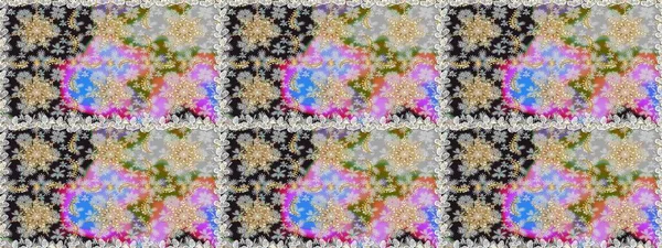 Altın şablon. Gri ve nötr renklerin kraliyet retro 'su. Kusursuz desenli altın elementler. Raster illüstrasyonu. Kart, duvar kağıdı, ambalaj ve tekstil için klasik tasarım. Çiçeksel klasik doku.