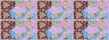 Raster altın desen. Tarafsız ve altın elementli bej renkler. Kusursuz altın desenli bukleler. Raster illüstrasyonu. Doğu tarzı arabesk.