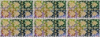 Kusursuz damaske klasik altın desen. Raster illüstrasyonu. Tekrarlayan elementlerle soyut arkaplan oluşturun. Gri ve nötr renklerdeki altın pürüzsüz desen altın elementlerle.