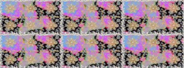 Raster illüstrasyonu. Gri ve nötr renklerde, altın elementlerle klasik, pürüzsüz desen.