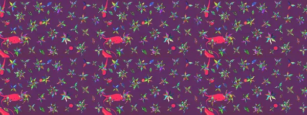 Raster illüstrasyonu. Küçük çiçekteki sevimli çiçek deseni. Modaya uygun kumaş deseni. Tony 'nin kumaş desenini çiz.