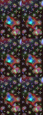 Çiçek deseni. Düz Çiçek Elementleri Tasarımı. Raster güzel kumaş deseni çiziyor. Renkli Bahar Teması çizim şablonu.