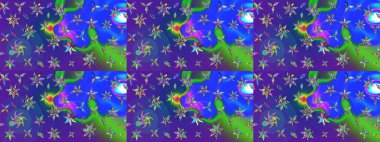 Güzel kumaş deseni. Raster illüstrasyonu. Bahar çiçekli güzel bir çiçek deseni..