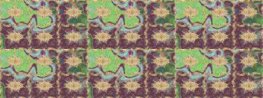 Doku arka planında altın duvar kâğıdı. Kahverengi renklerde altın element. Barok tarzında altın çiçekli süs. Damask çizimi yinelenen arkaplan.